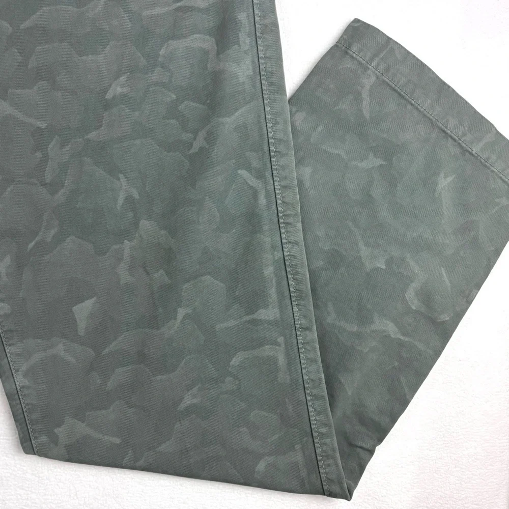 NWT Banana Republic Green Aiden Camo 100% Cotton Slim Straight Chino Pants 36/36